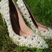 Custom Stunning Pearl shoes with Crystal Accents