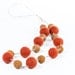 Long Autumn Necklace Beaded Felt Jewelry Rusty Orange