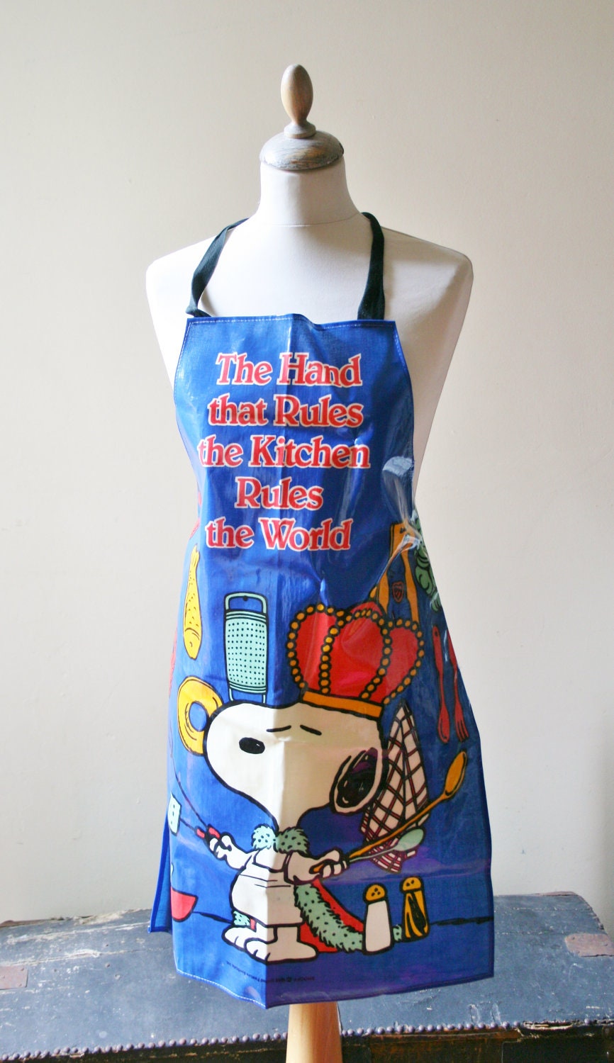 Items Similar To Vintage Snoopy Oilcloth Novelty Apron Adult Size On Etsy