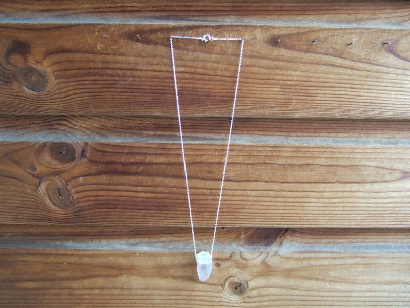 Sterling Silver Opal Aura Quartz Point Necklace