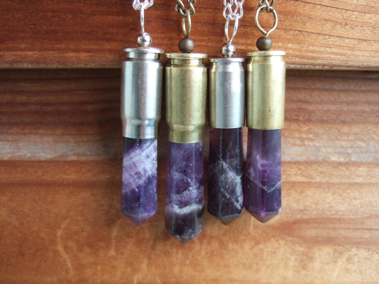 Amethyst Crystal Bullet Necklace