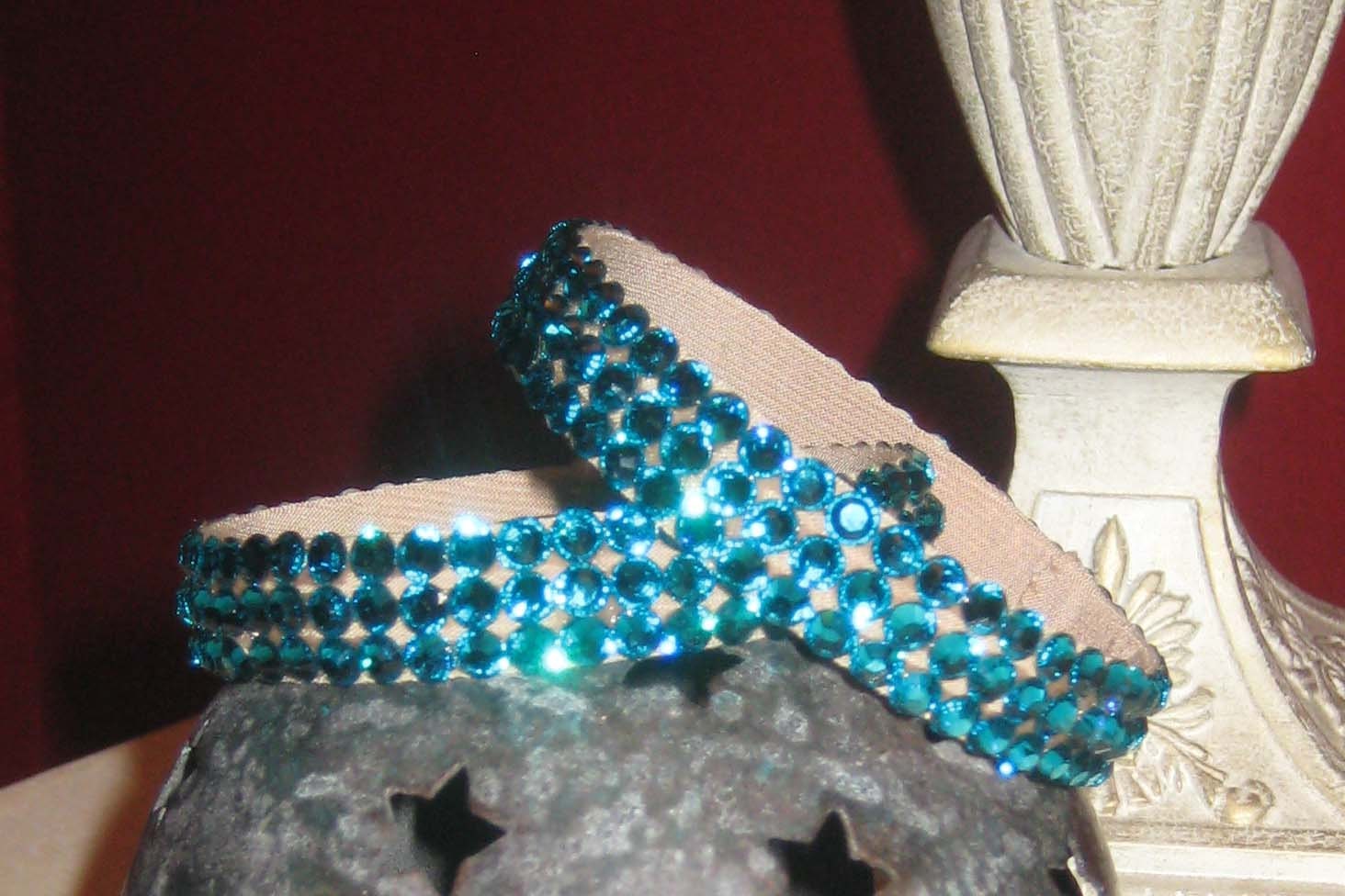 Swarovski Crystal Blue Zircon Bangle Bracelets