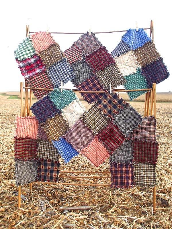 Rag Quilt Placemats - Set of Four