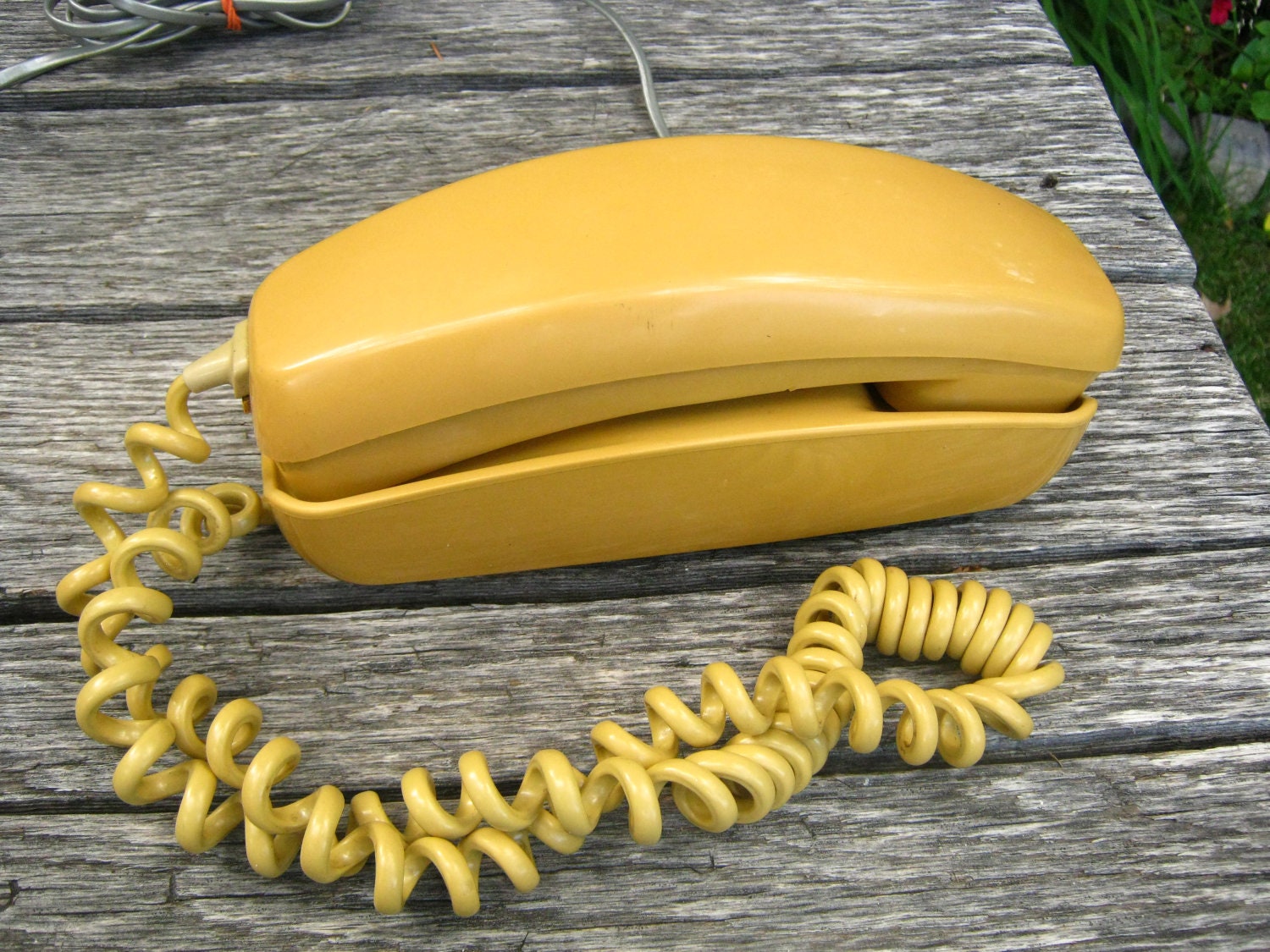 Vintage Butterscotch Yellow Rotary Dial Telephone - Yellow Rotary Dial Telephone