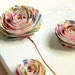 Mixed Media Art-Paper Rosette, Kitty Cat in the Garden-Nursery Art, Girls Room Decor, Wall Decor, Anniversary or Birthday Gift for Her