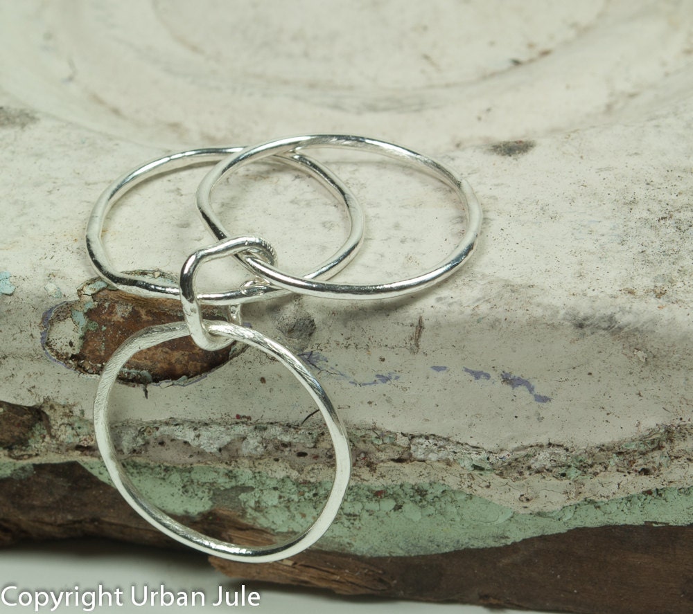 Stacking Rings Sterling Silver Stack Ring Set Heart Ring