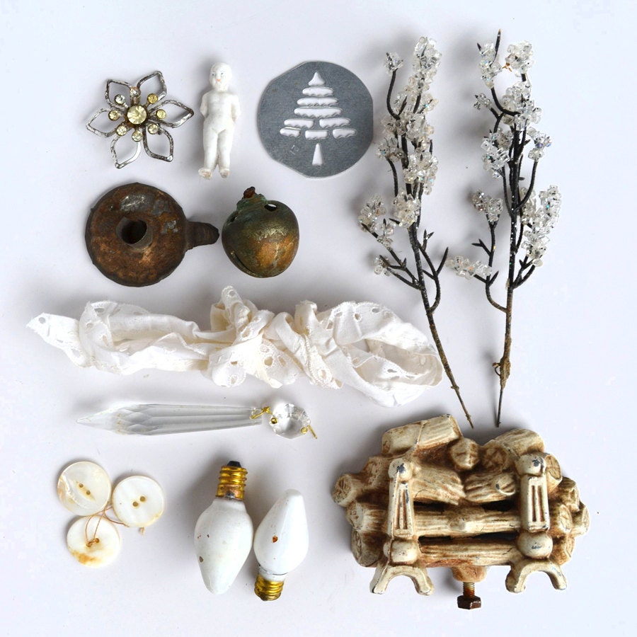 instant collection of objects white bits and pieces for your art from Elizabeth Rosen