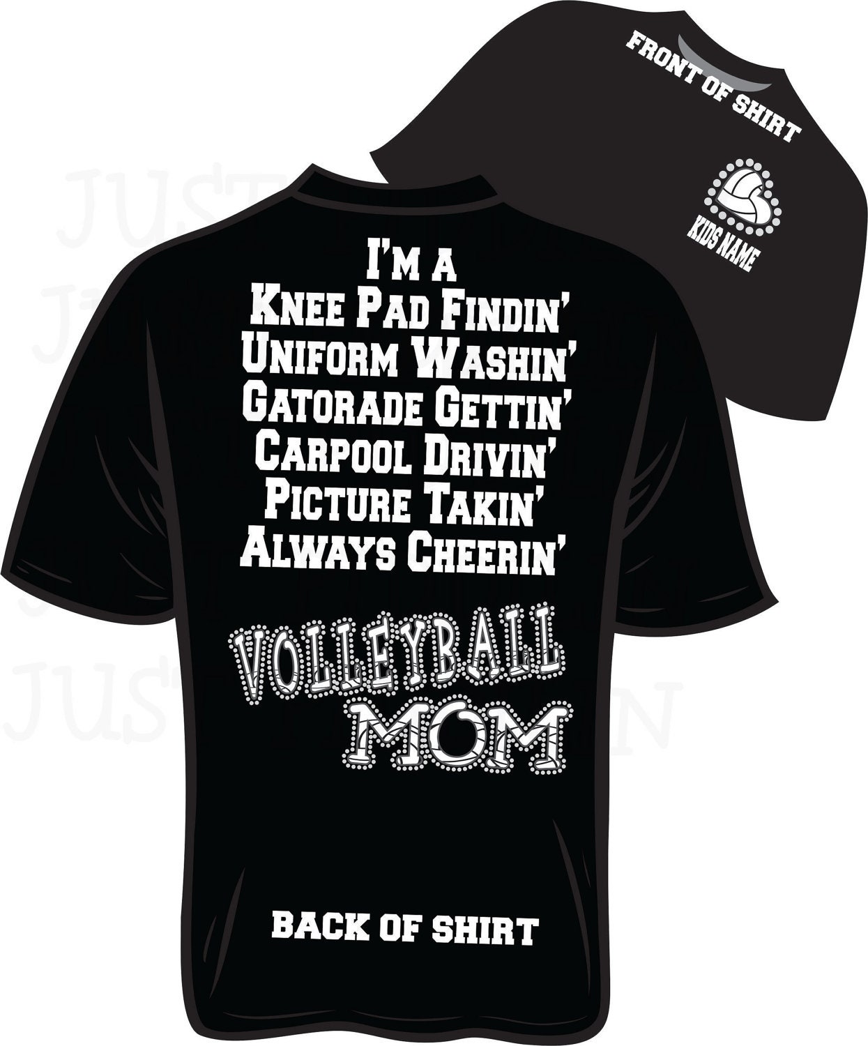 Volleyball Mom Unisex Rhinestone TShirt by JustPiddilin on Etsy