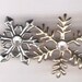 Vintage Snowflake Pin - Goldtone & Silvertone with Center Clear Rhinestones