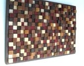 Modern Wood Sculpture Wall Art 24x36