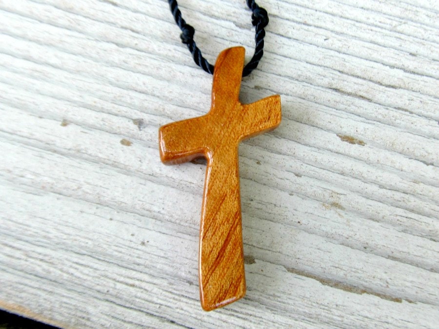 Mens Cross Jewelry - Brazilian Tigerwood - Hand Crafted Cross Necklace