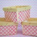 Berry Basket - Pint Size Wood Berry Basket - Set of 6 - Hand Stamped Berry Baskets- Quatrefoil - Picnic - Favor Box - Wedding Favor