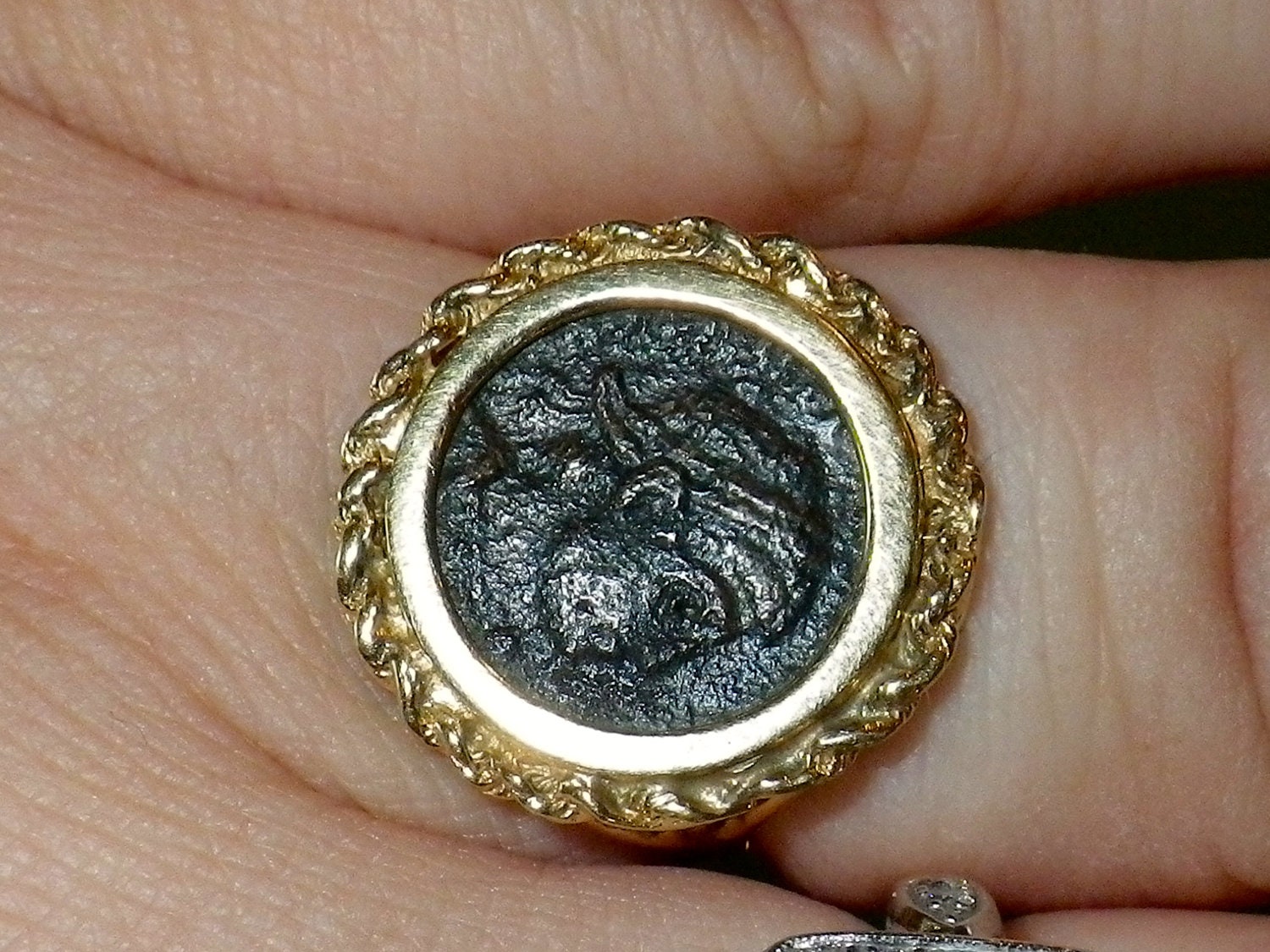 Antique Coin 14K Gold Ring