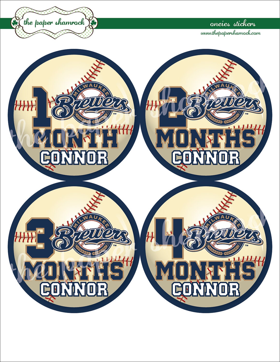 Add-on - Personalized Monthly Onesies Stickers, Baby Stickers for Onesies, Month Stickers