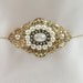 Vintage Golden Sash Belt ,Bridal Jewelry, Antique Golden Filigree Flower, Ivory Pearls,Victorian, Wedding,Rhinestone, Jewelry, Gold Chain