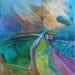 Abstract Landscape Painting on Small Canvas Contemporary Modern "Alone and Yet"