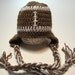 Newborn football ear flap hat. Ready to ship. Great photography prop.