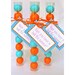 8 inch Plastic Candy Tubes with Tag- 20 empty tubes and lids
