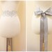 Light Silver Flower Metallic Lace with Grey Satin Sash // Bridal Sash