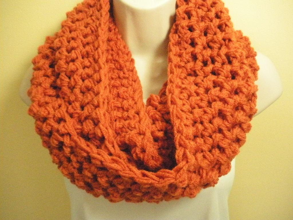 Pumpkin Orange Cowl Infinity Circle Scarf Neckwarmer