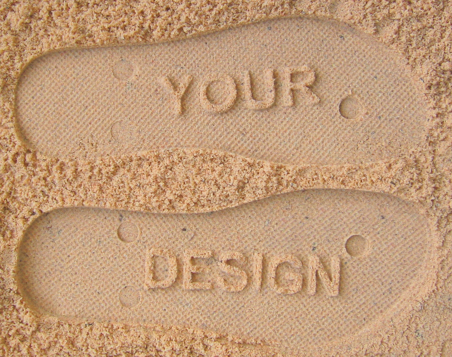 Custom Beach Wedding Flip Flops. Personalize With Your Sand Imprint Design.