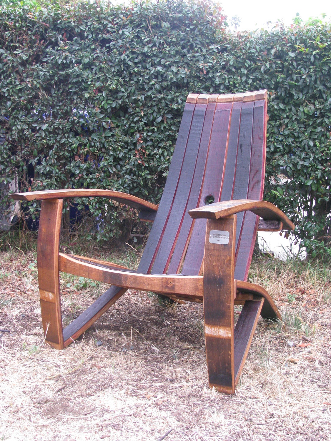 Wine Barrel Stave Adirondack Style Chair (red/burgundy/purple)