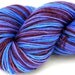 Self Striping Sock Yarn, Superwash Merino and Nylon 75/25 Fingering Weight, in "Delphinium"