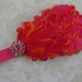 Nagorie Feather Headband - Hot Pink / Orange Nagorie Feather Headband - Baby Headband - Girls Feather Headband - Photo Prop