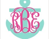 Anchor Monogram Decal Swirly Interlocking Vine Monogram Anchor Car Decal Nautical Custom Preppy Gift Everything Else