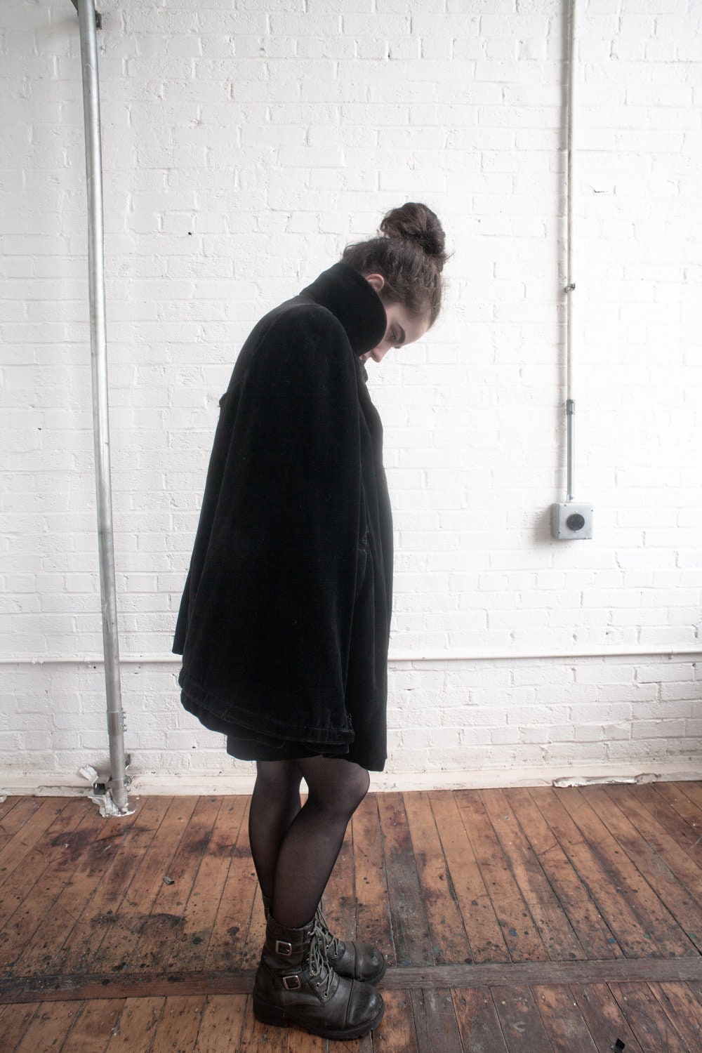1900 black velvet cape cloak