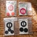 Lot of 4 Vintage 1930's Buckle and Buttons Colors Black, Orange, and Red