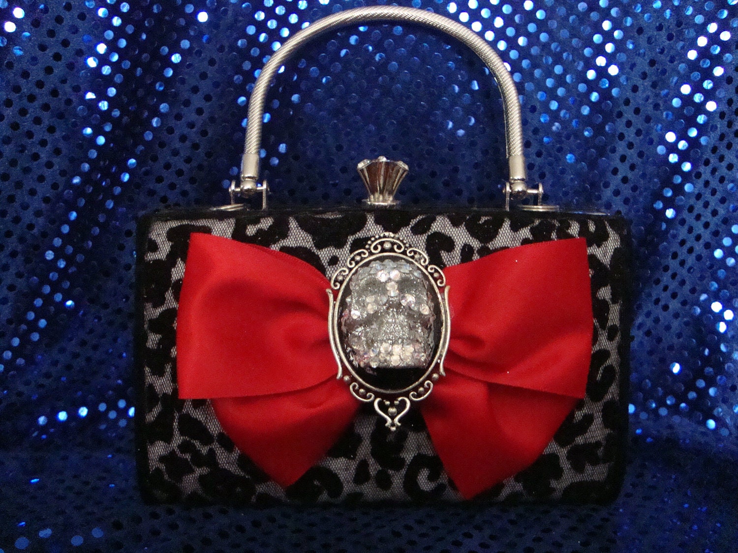 Leopard swarovski evening purse