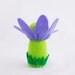 Purple Felt Doll Agapanthus Flower - Miniature Purple Green Toy