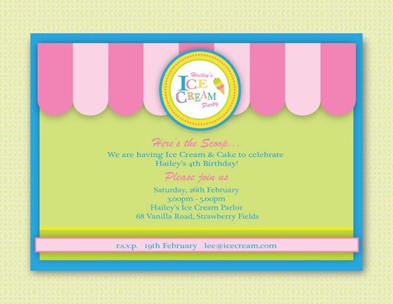 ICE-CREAM Party - INVITATION - Personalized (Printable) Il_570xn