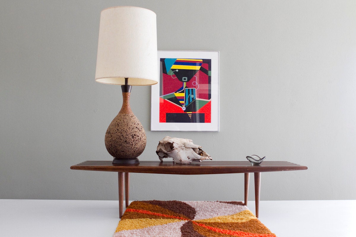 Vintage Mid-Century Slat Bench / Coffee Table Danish Modern Design