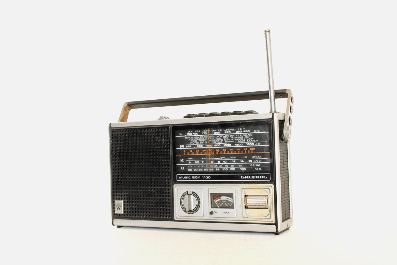 Vintage black and grey GRUNDIG radio