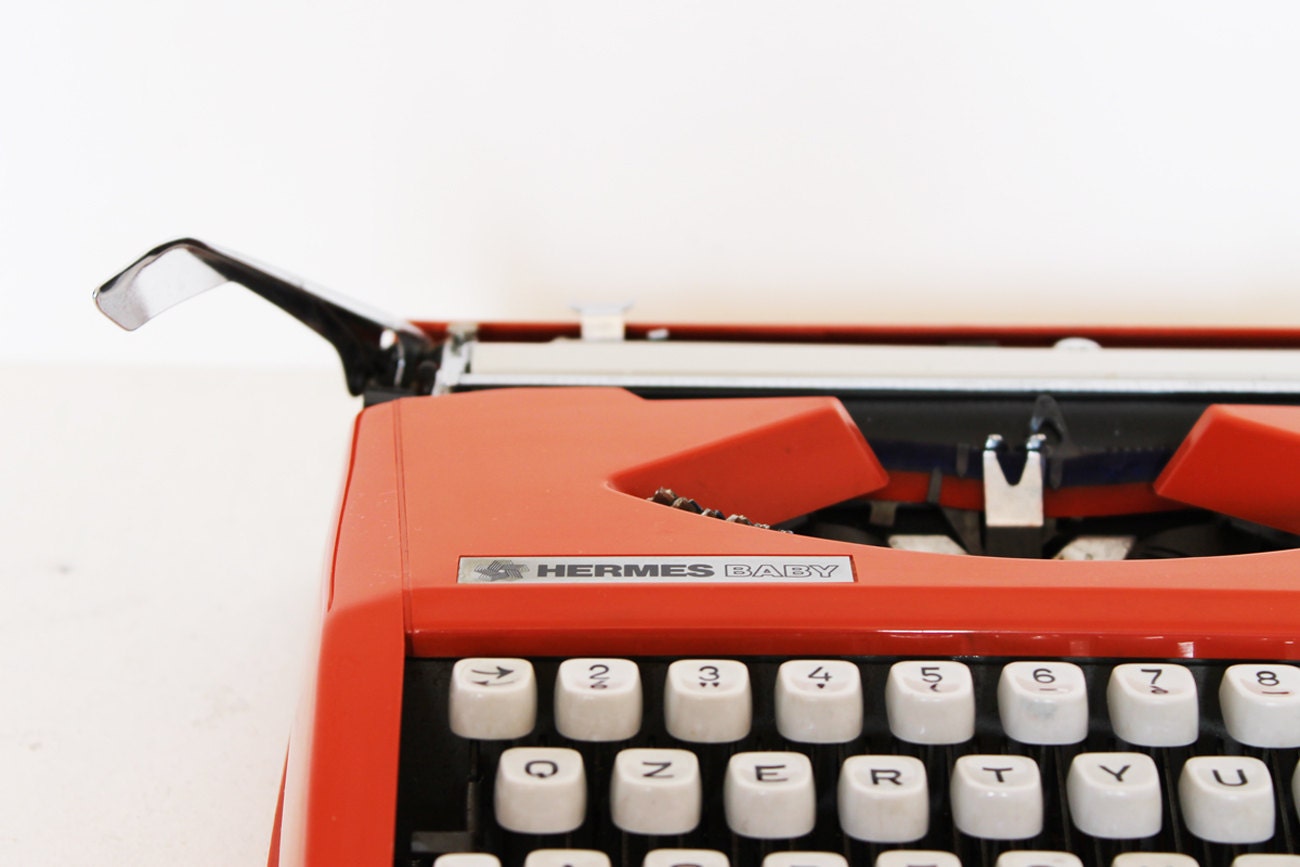 RESERVED for JESS /// Vintage manual orange Olivetti Typewriter