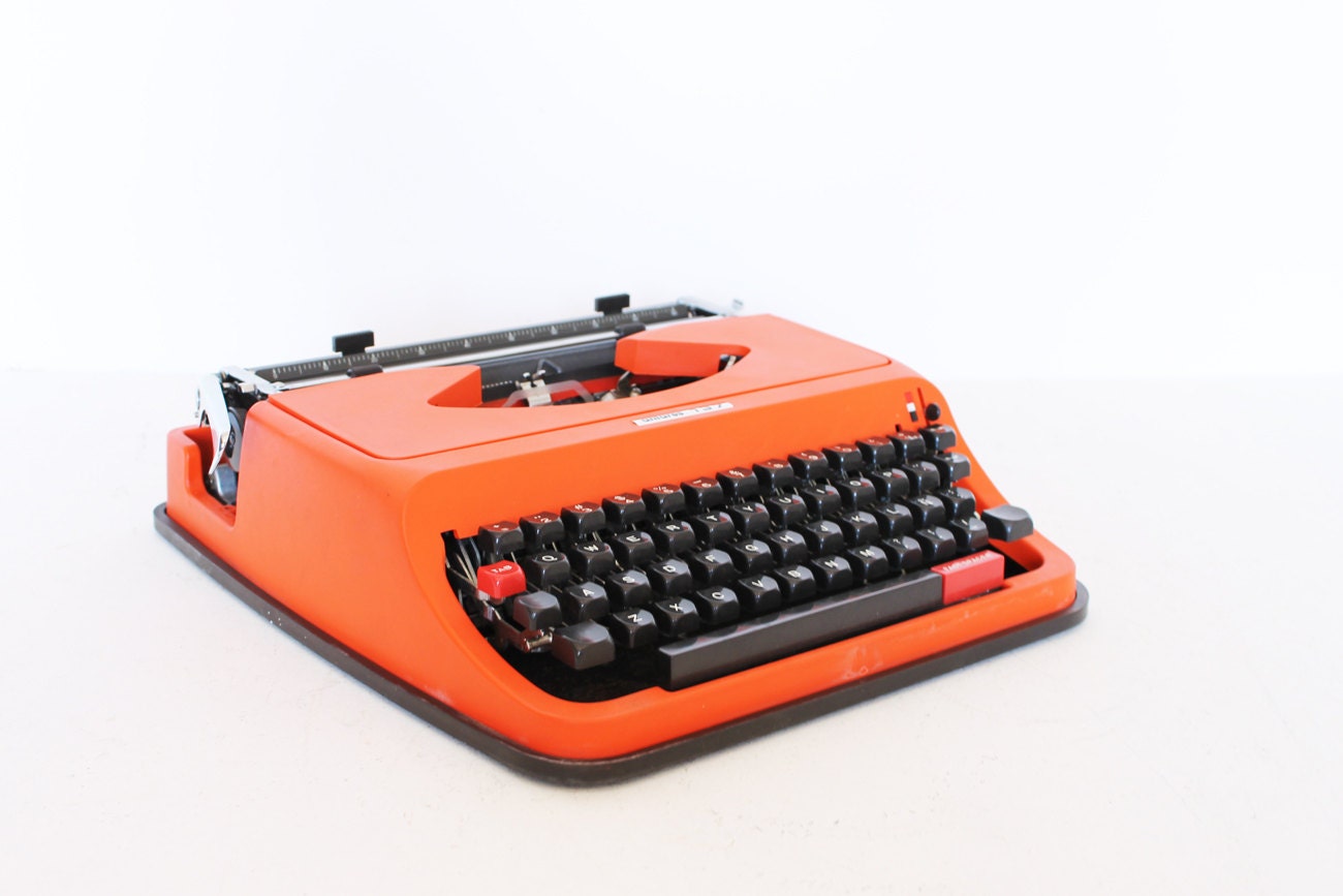 Vintage manual orange Antares Typewriter etsy black friday cyber monday