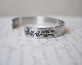 Hakuna Matata Secret Message Hand Stamped Cuff Bracelet Can Be Custom Quote