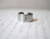 I Love You To The Moon & Back Secret Message Cuff Ring