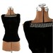 1950s Black Velvet Shell with Pearls and Rhinestones / S