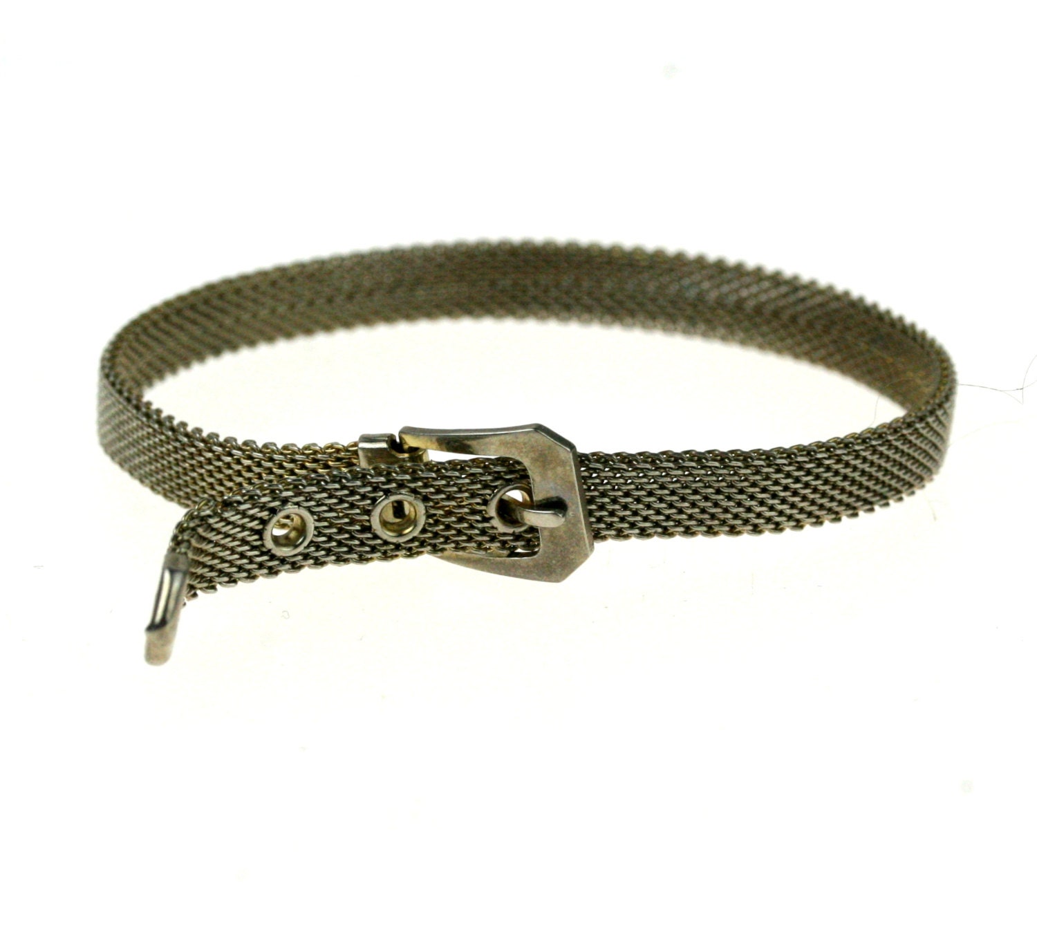 Vintage 1930s Belt Bracelet / Silver Tone