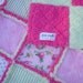 Baby Girl Rag Quilt Blanket or Rag Throw - Pink, White, Lime - Flannel, Soft and Fluffy
