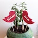 Set of Two Love Birds Pink Chalkboard Cake Topper or Photo Booth Props on a Stick