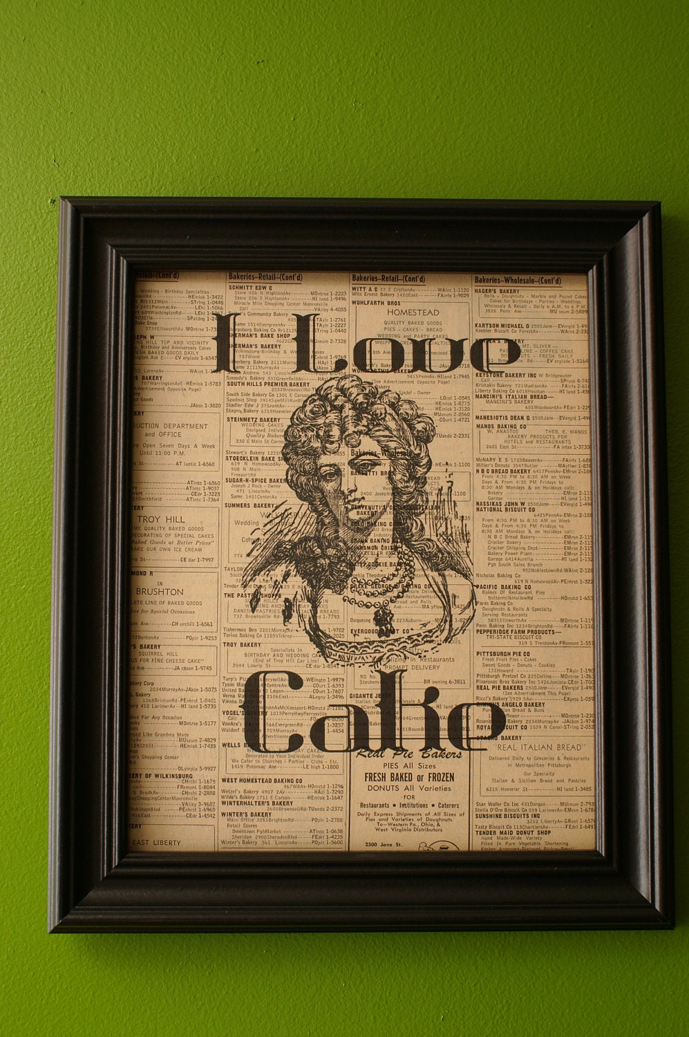 Vintage Book Page Print- Marie Antoinette Loves Cake, 8" x 10"