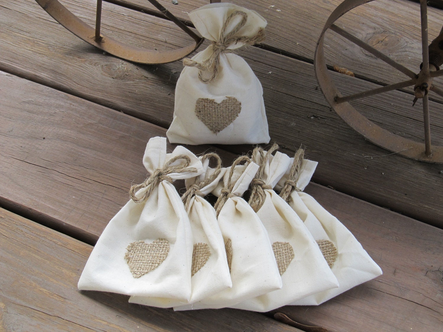 Ivory Muslin Sachets Favor Bags - Set of 50