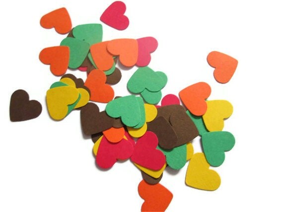 Set of 300 Fall in Love Heart Confetti - Thanksgiving, table decor, Weddings, Fall in Love, Wedding Confetti Toss, Envelope Confetti Il_570xn