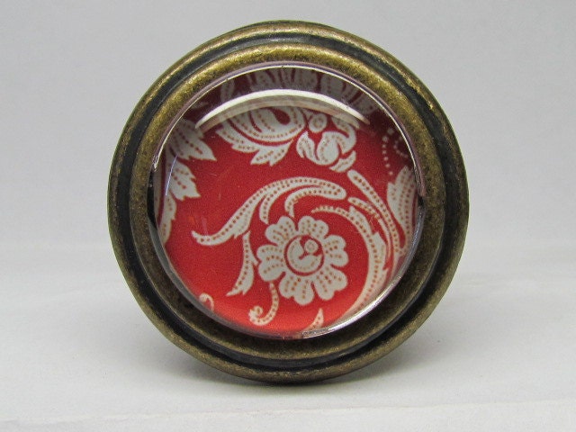 Red & White Floral Knob Wine Bottle Stopper