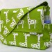 Diaper Bag - Boy or Girl - "Giraffe Party" in chartreuse green - Large Messenger with Inner and Outer Pockets