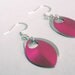 Chainmaille earrings - aluminum earrings - hot pink earrings - scale earrings - pink drop earrings - magenta earrings - fuchsia earrings